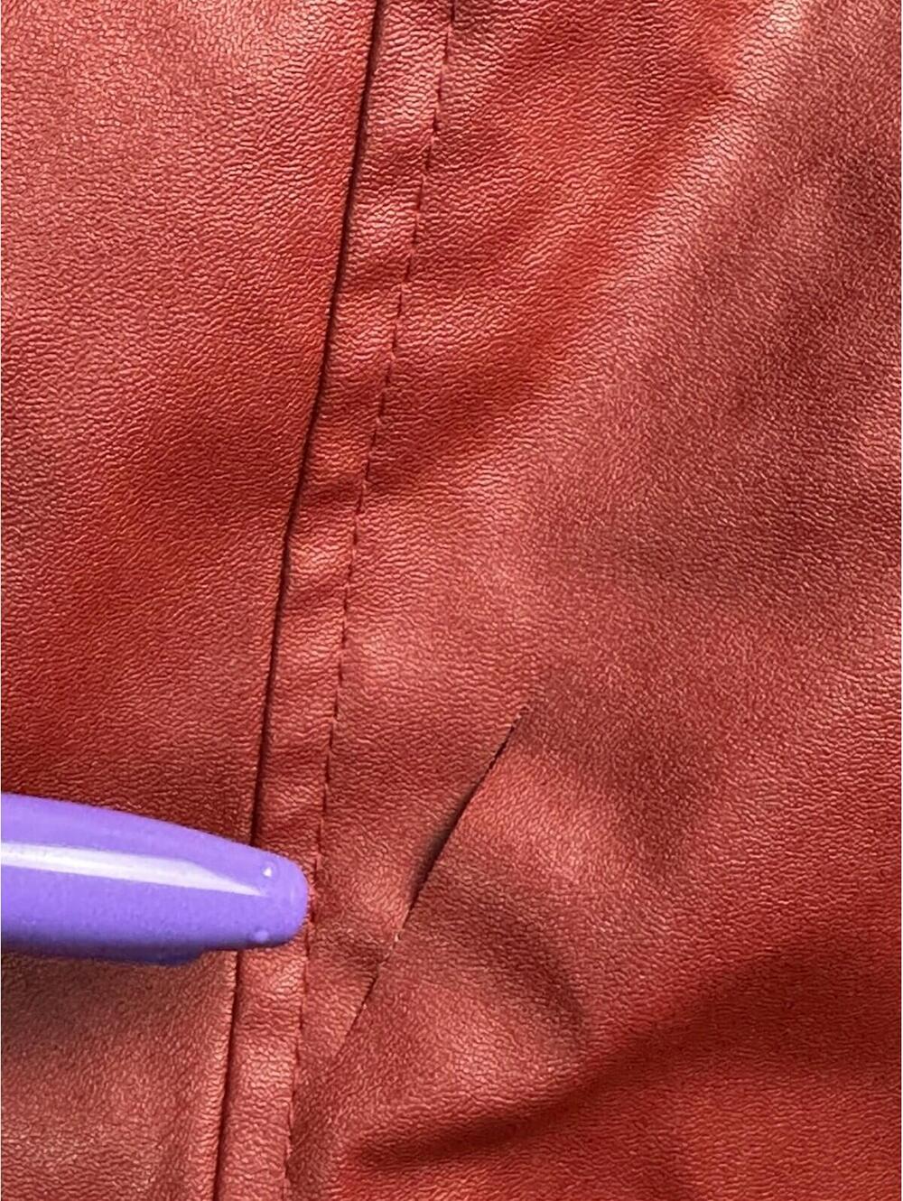 ❤️🔥 Unbranded Red Moto Faux Leather Jacket Women Size 2XL. 12-17 🔥❤️ - Picture 3 of 10